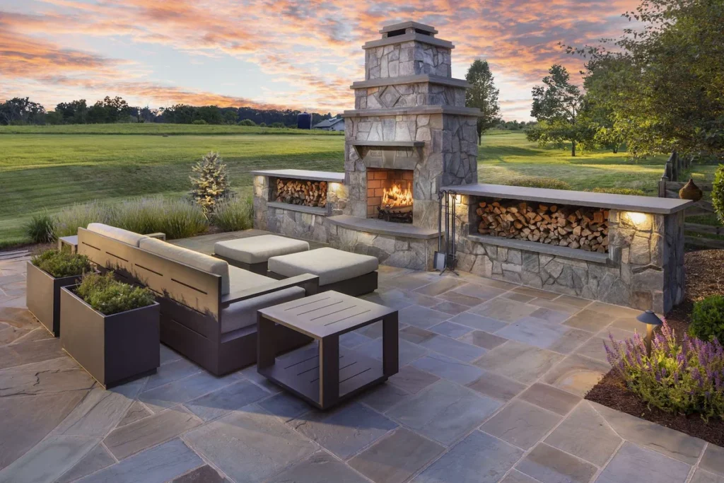 landscape design patio fireplace 2